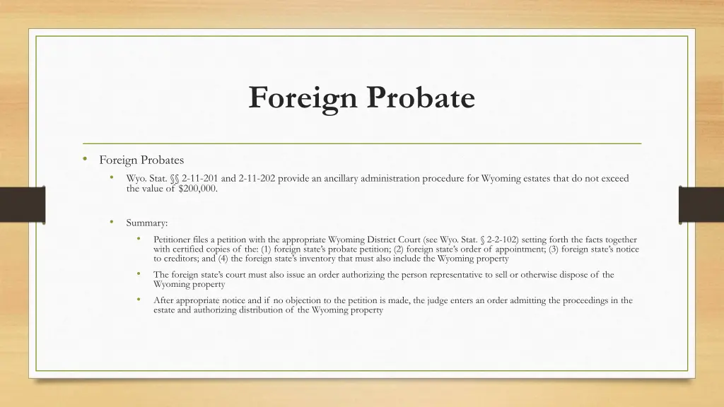 foreign probate