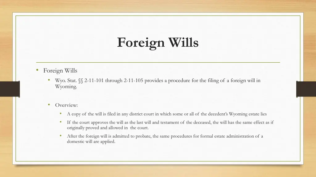 foreign wills