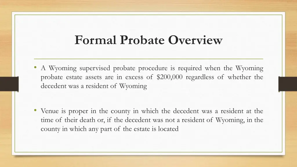 formal probate overview