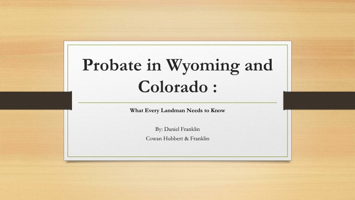 probate in wyoming and colorado