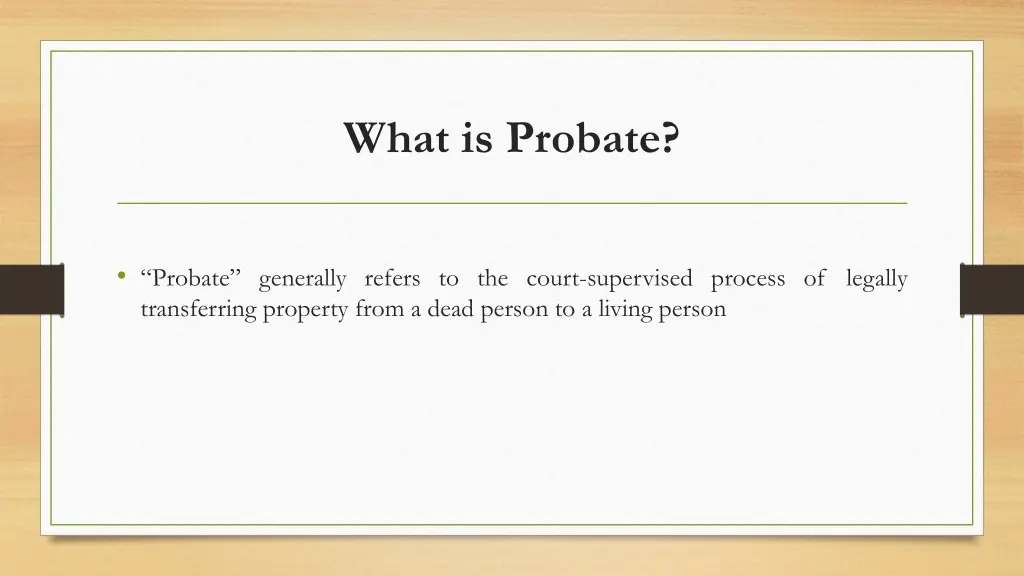 what is probate