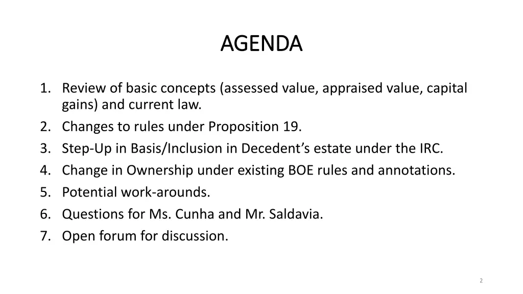 agenda agenda