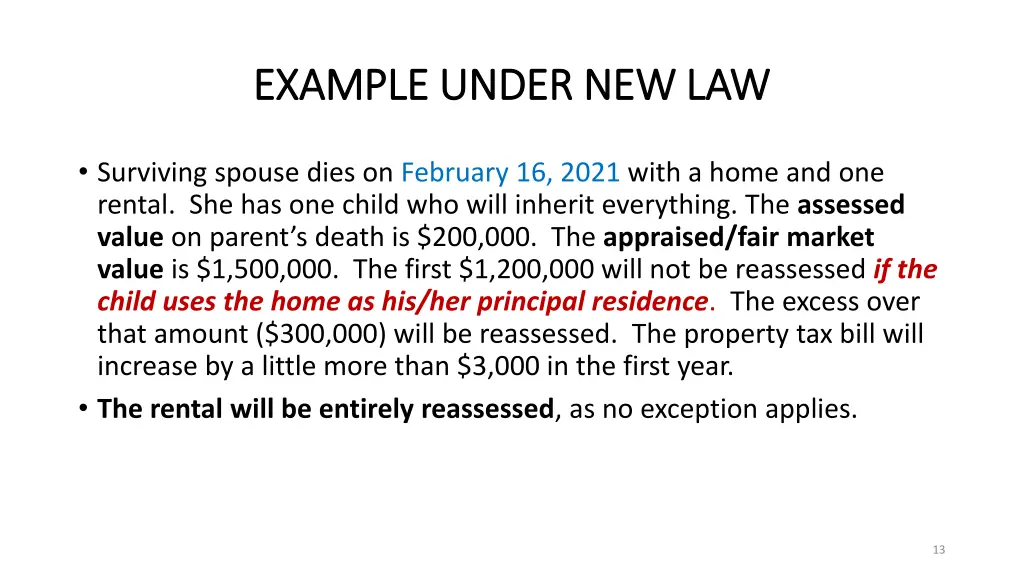 example under new law example under new law