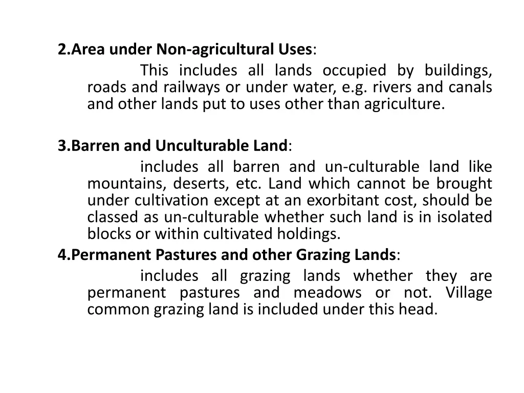 2 area under non agricultural uses this includes