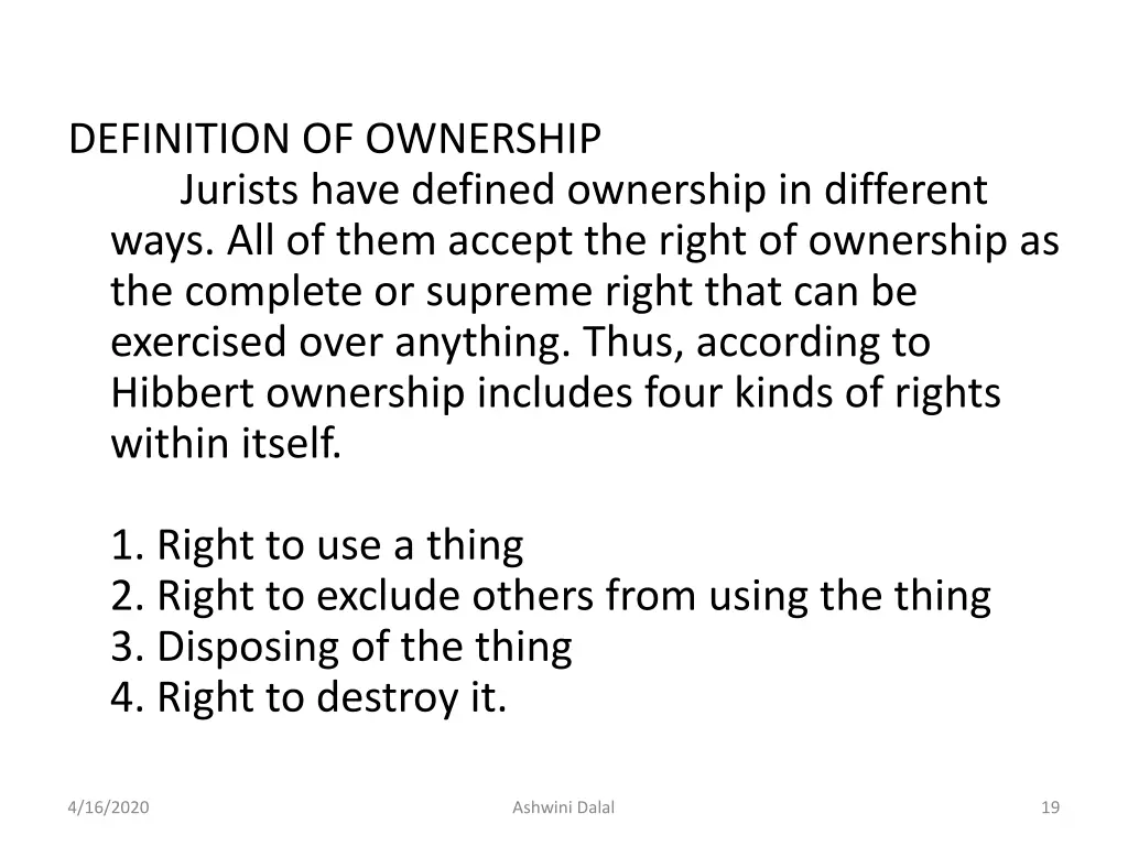 definition of ownership jurists have defined