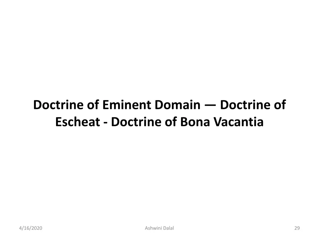 doctrine of eminent domain doctrine of escheat