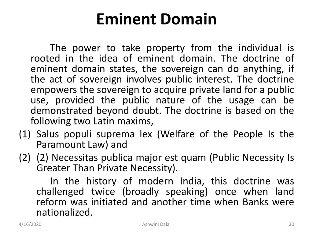 eminent domain