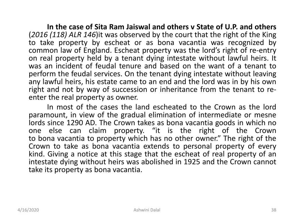 in the case of sita ram jaiswal and others