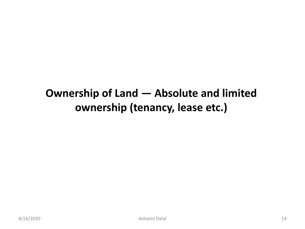 ownership of land absolute and limited ownership