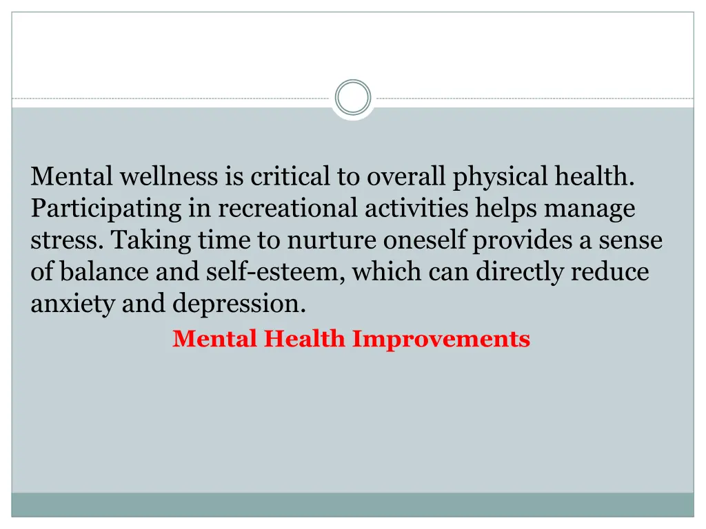 mental wellness is critical to overall physical