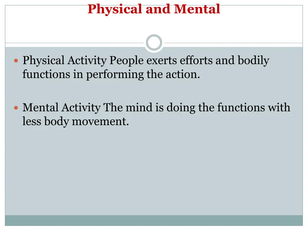 physical and mental