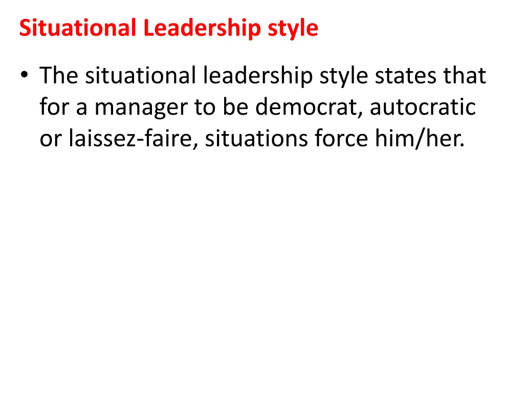 situational leadership style