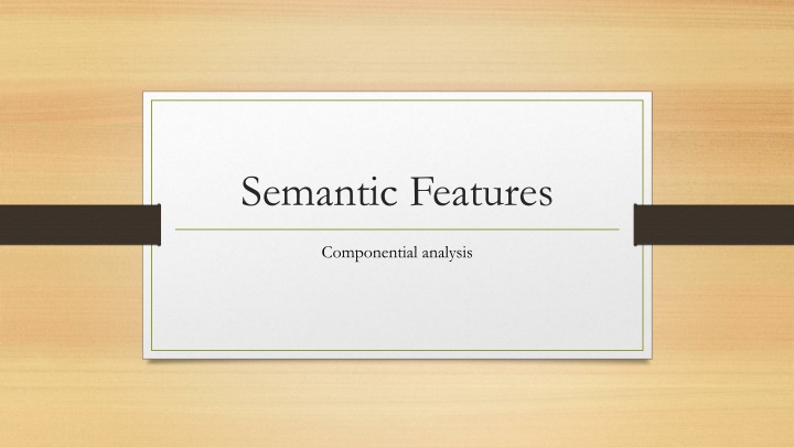 semantic features