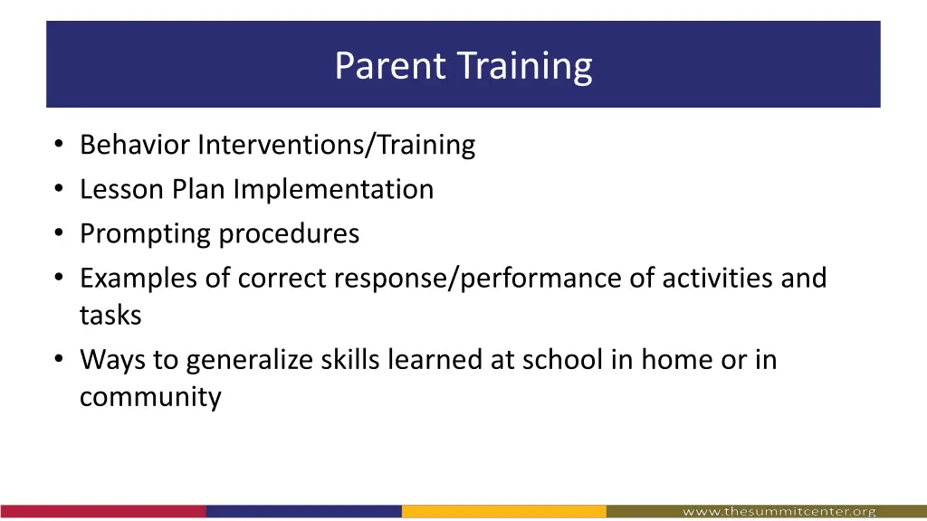 parent training