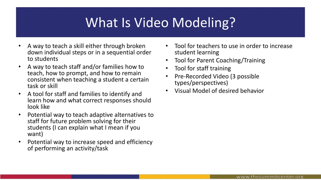 what is video modeling