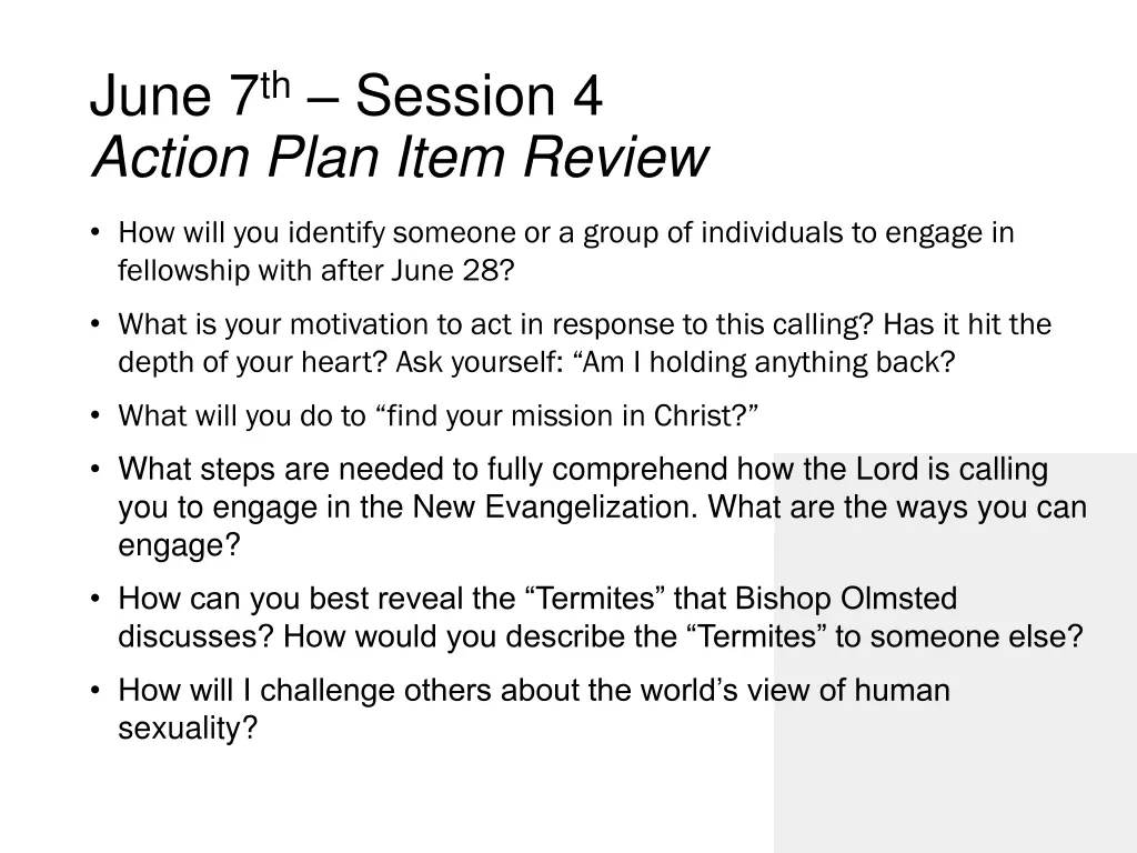 june 7 th session 4 action plan item review