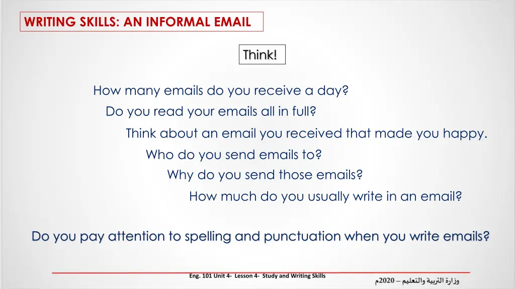 writing skills an informal email