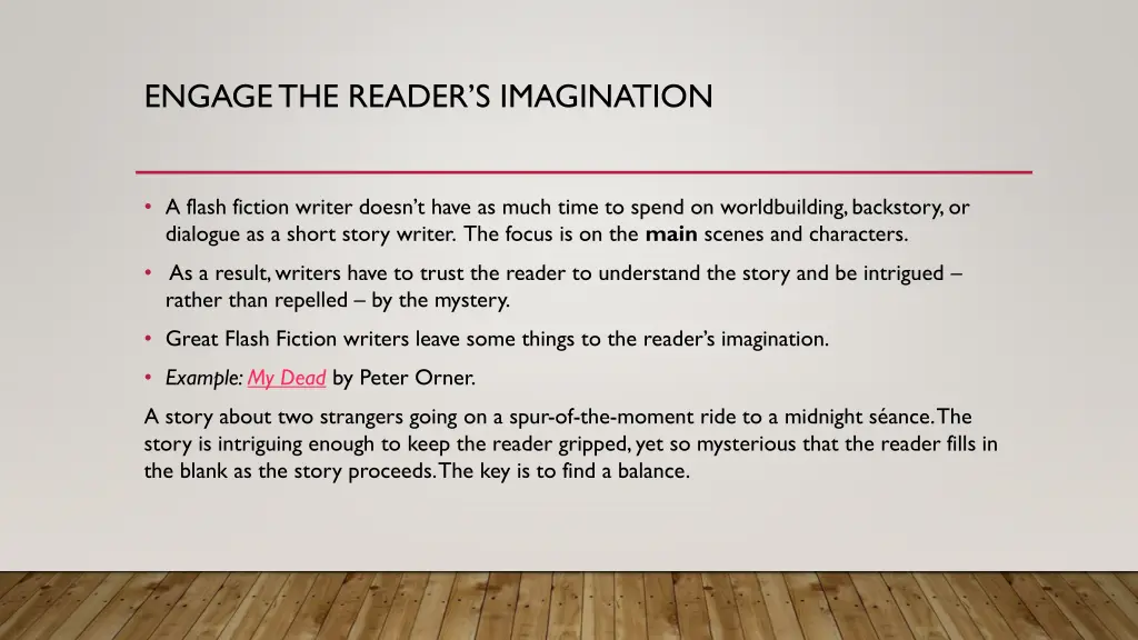 engage the reader s imagination