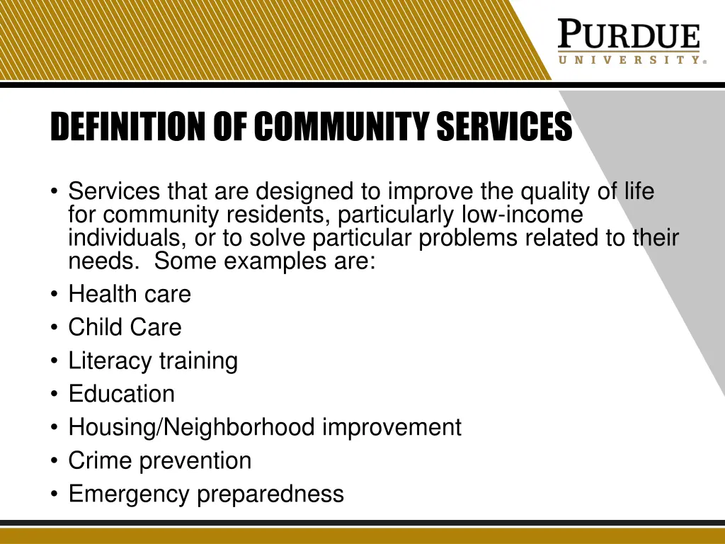 definition of community services