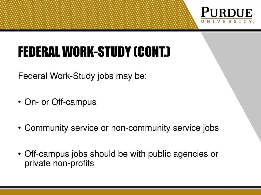 federal work study cont