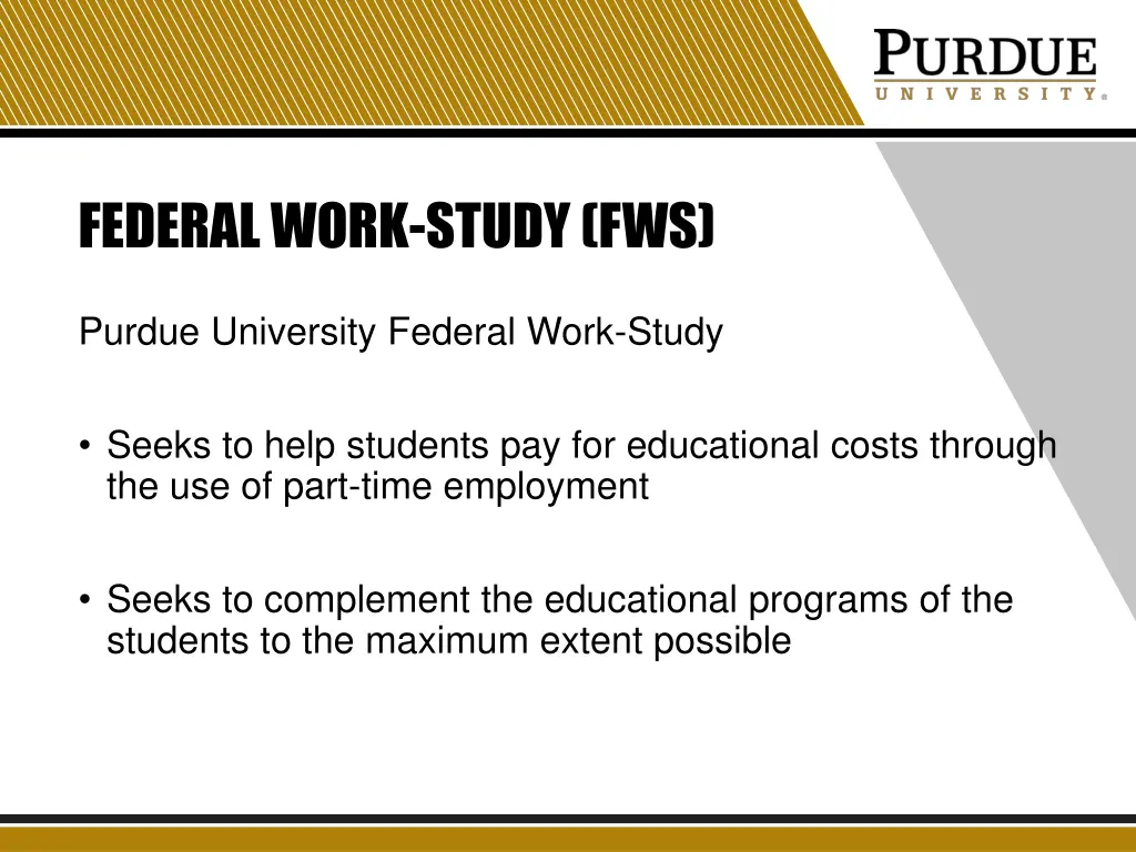 federal work study fws