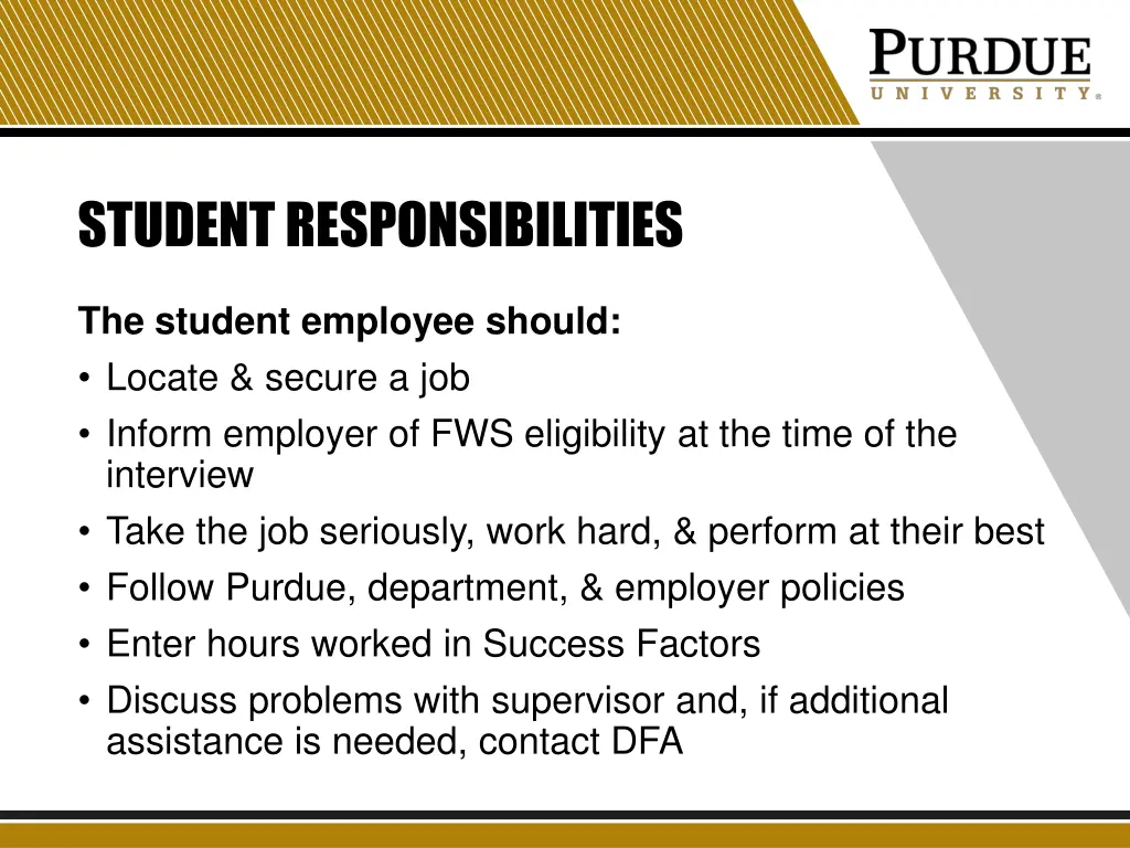 student responsibilities