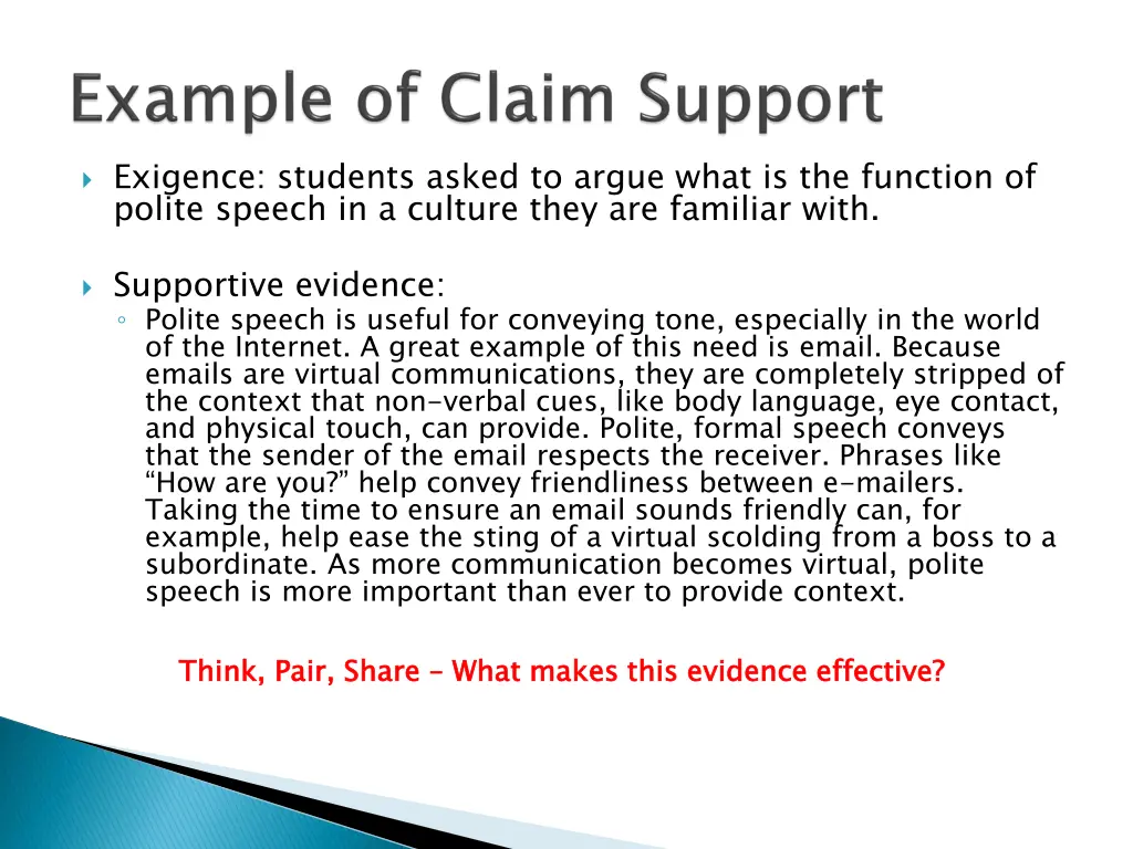 exigence students asked to argue what