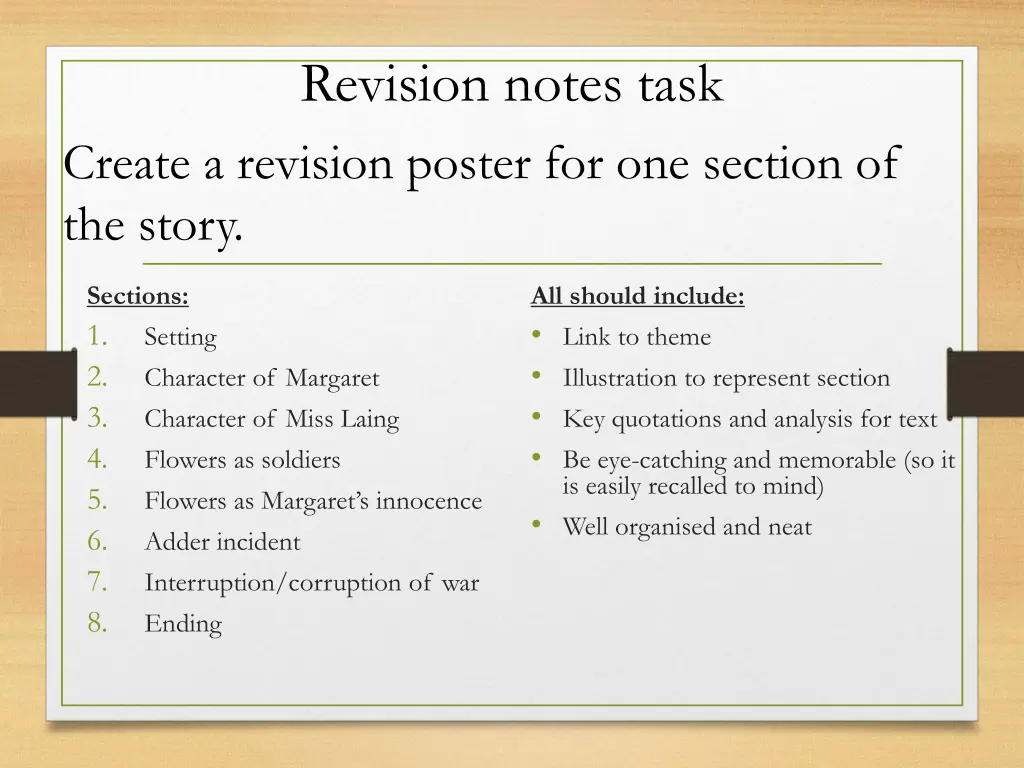 revision notes task