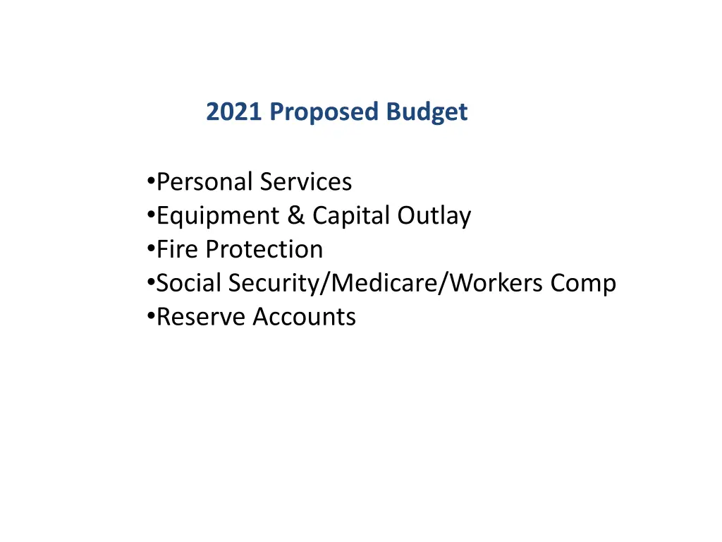 2021 proposed budget