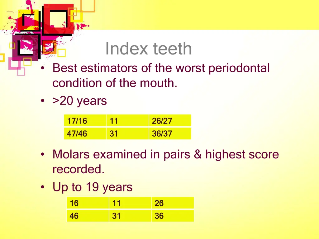 index teeth 1