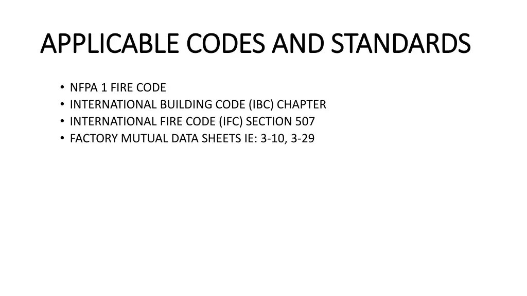 applicable codes and standards applicable codes