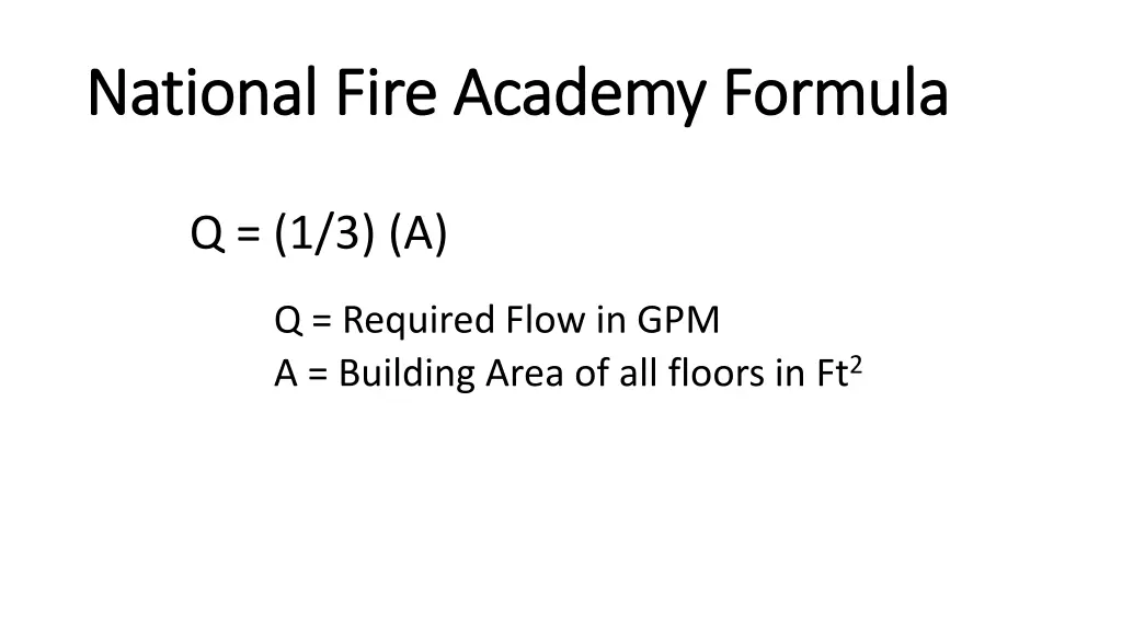 national fire academy formula national fire