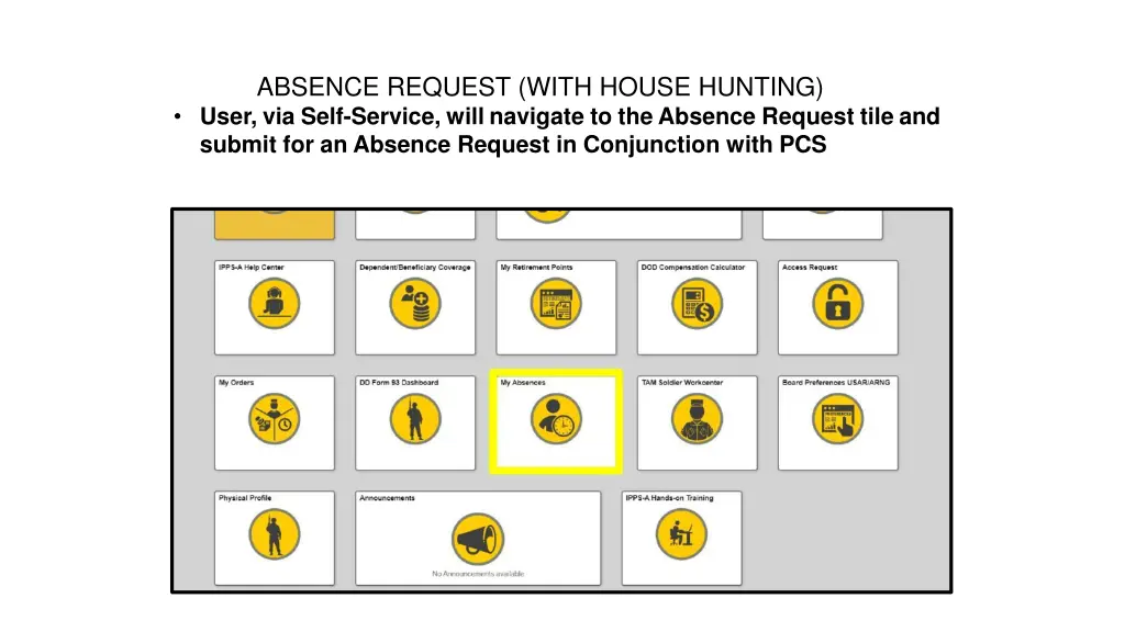 a request with house huntingabsence absence