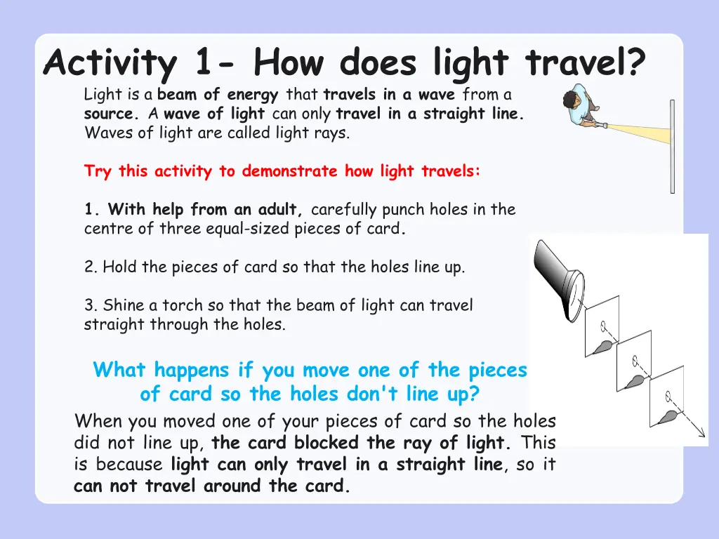 activity 1 how does light travel light is a beam