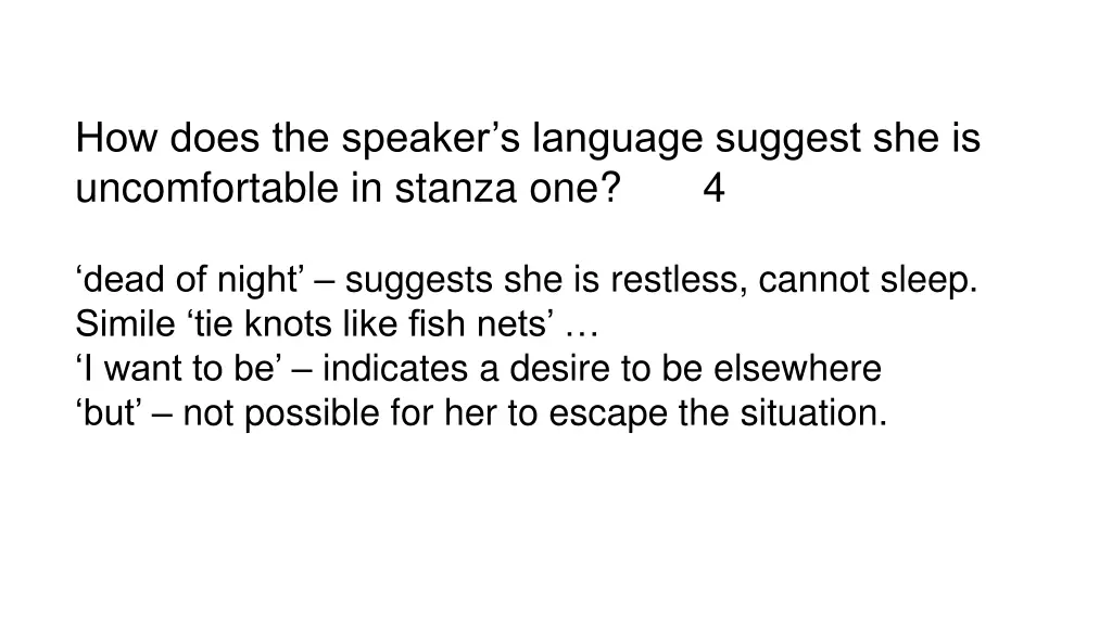 how does the speaker s language suggest