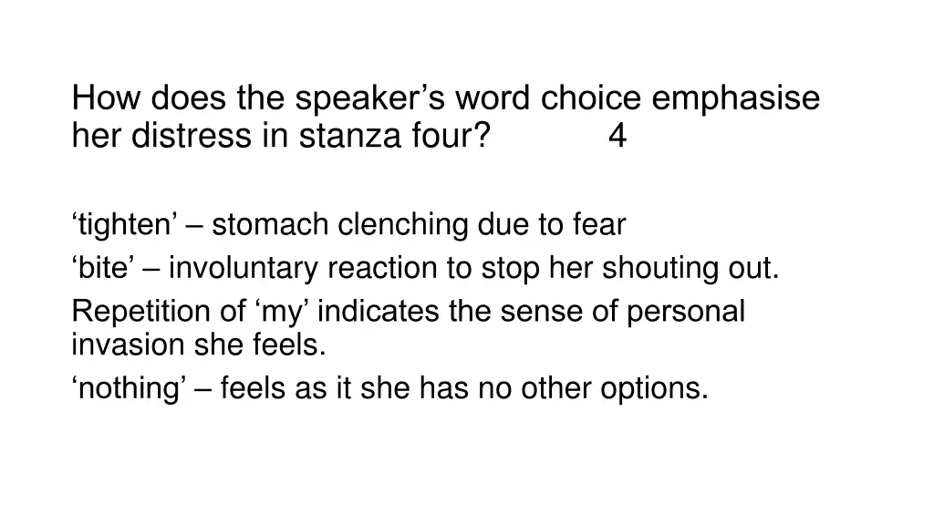 how does the speaker s word choice emphasise