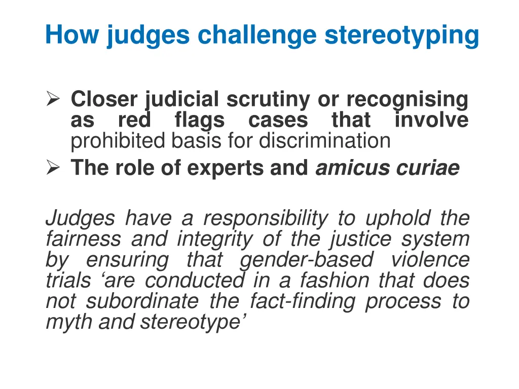 how judges challenge stereotyping