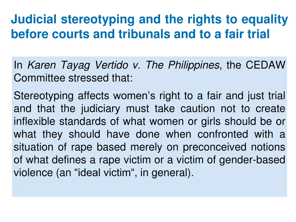 judicial stereotyping and the rights to equality