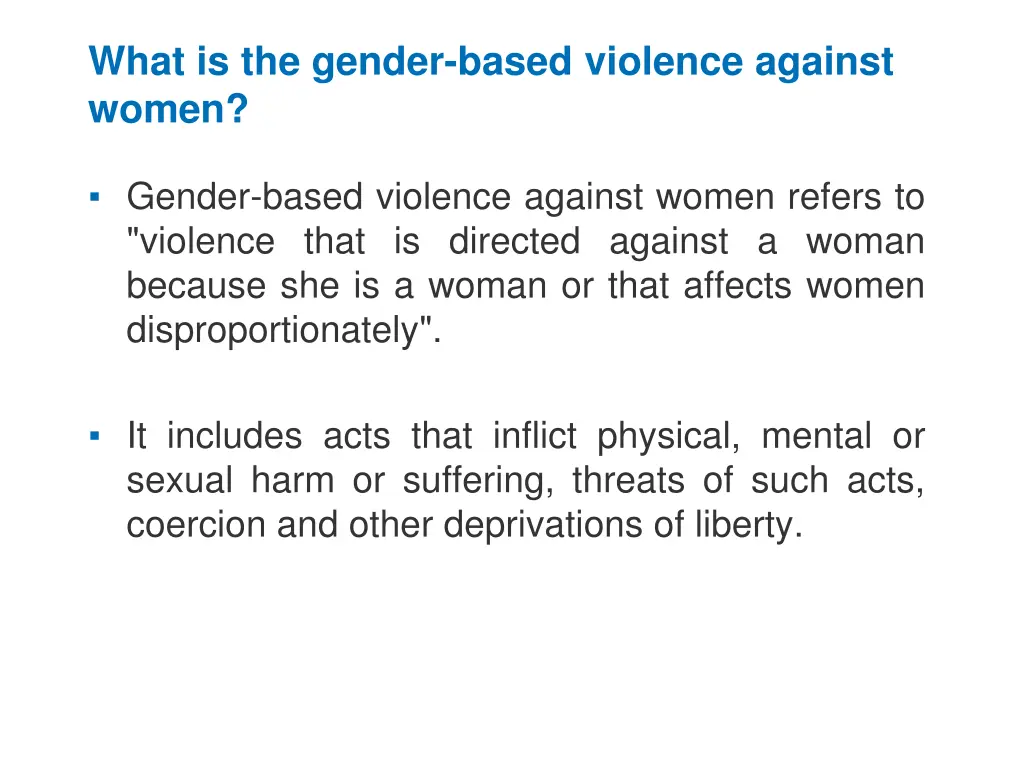 what is the gender based violence against women