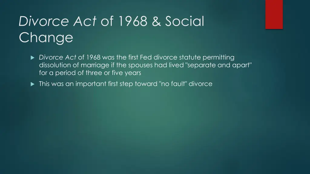 divorce act of 1968 social change