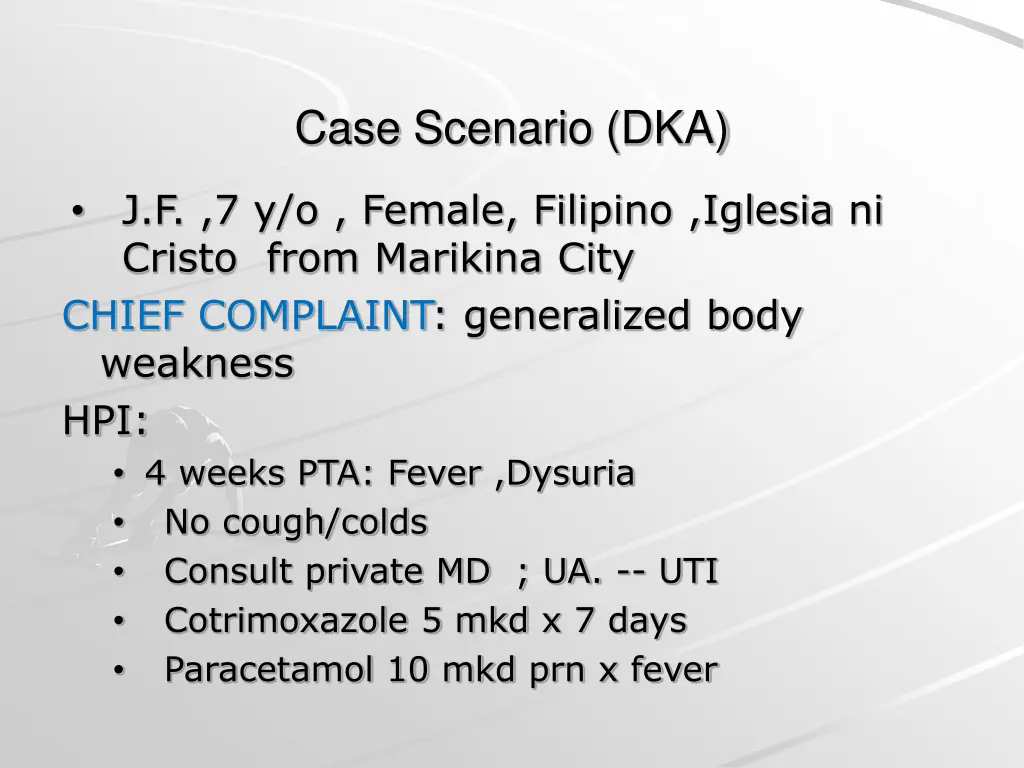 case scenario dka