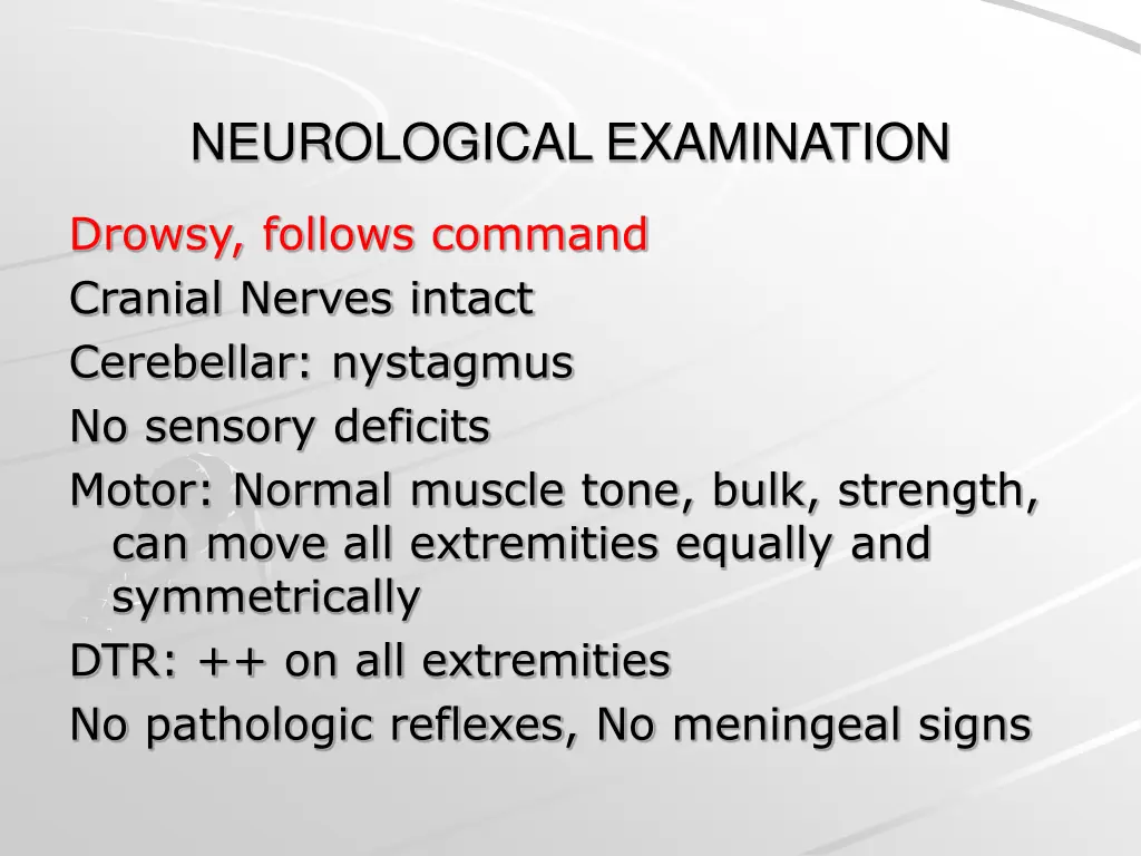 neurological examination 2