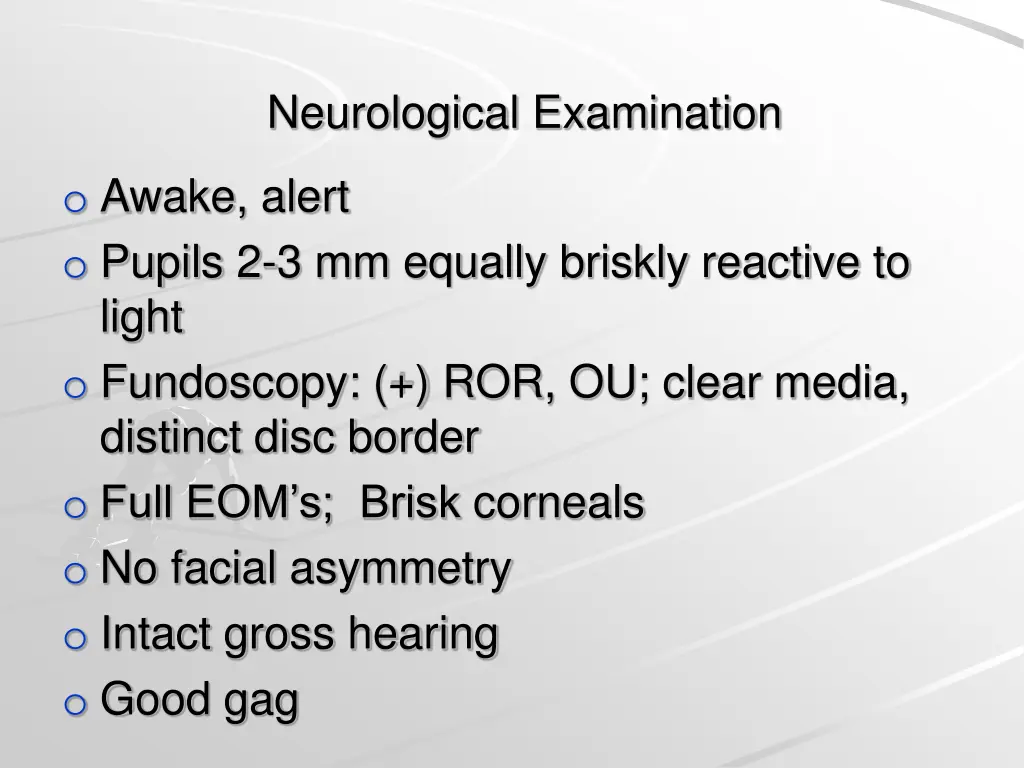 neurological examination