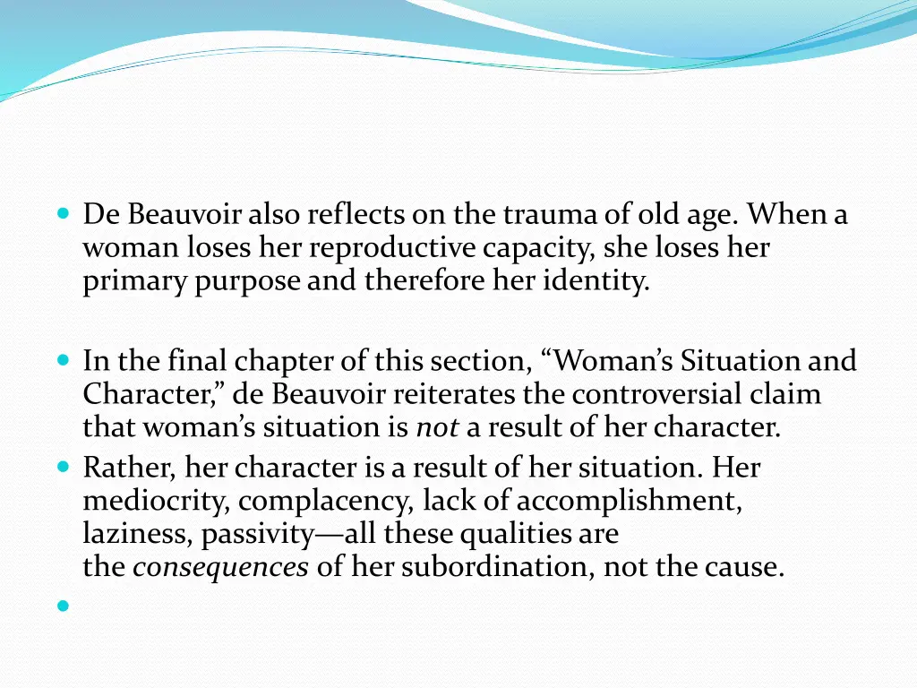 de beauvoir also reflects on the trauma