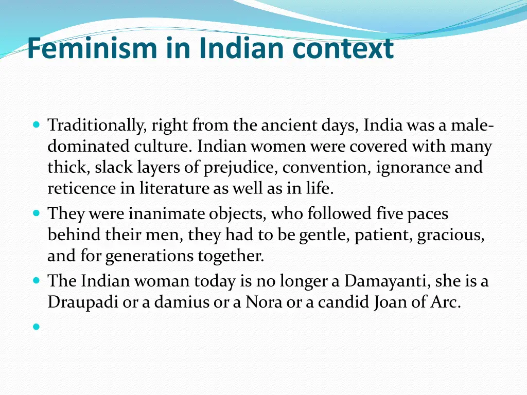 feminism in indian context