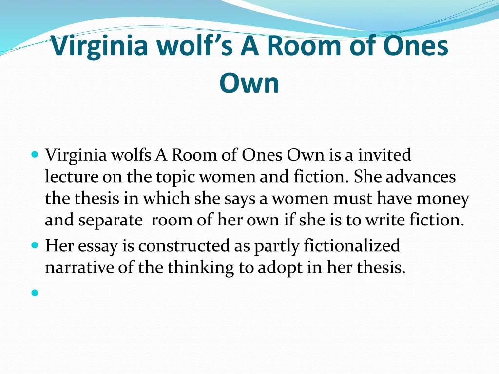 virginia wolf s a room of ones own