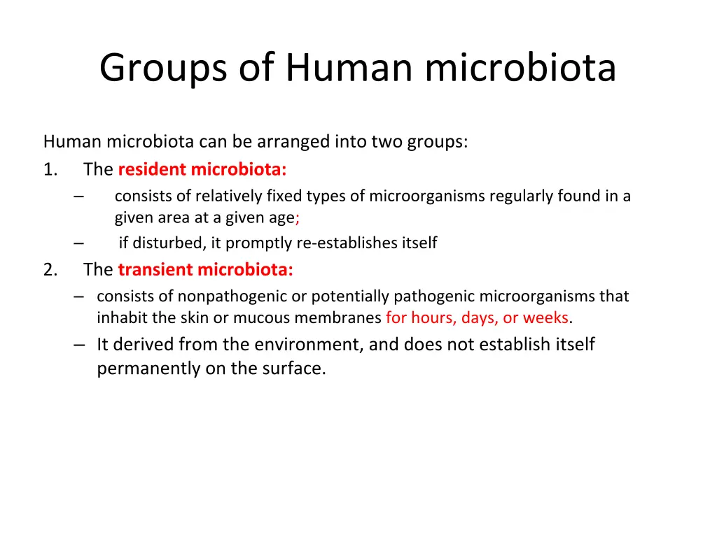 groups of human microbiota