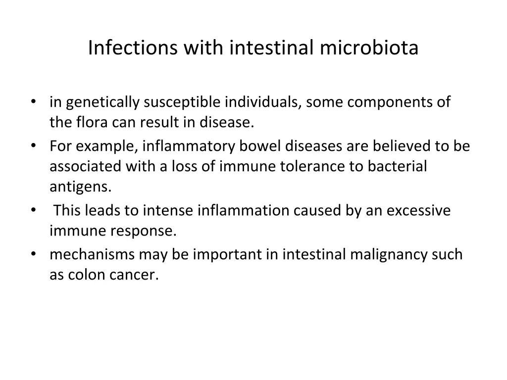 infections with intestinal microbiota