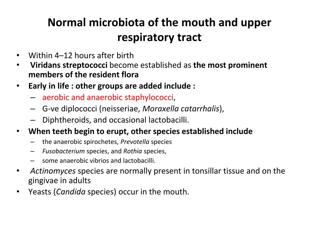 normal microbiota of the mouth and upper