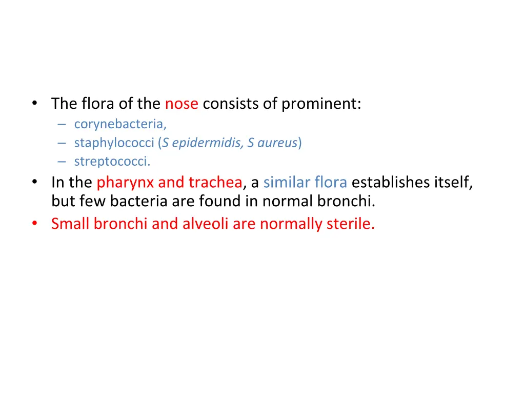 the flora of the nose consists of prominent